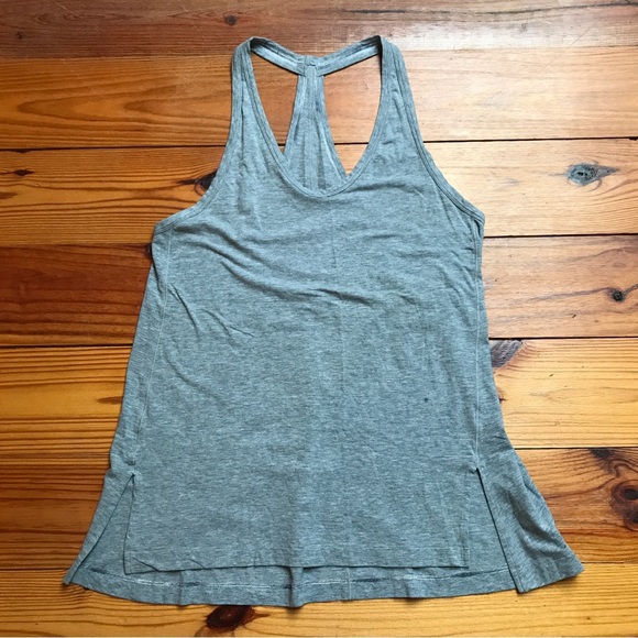 Lululemon Gray Split Side Racerback Tank Top, EUC, 6 - Picture 1 of 9
